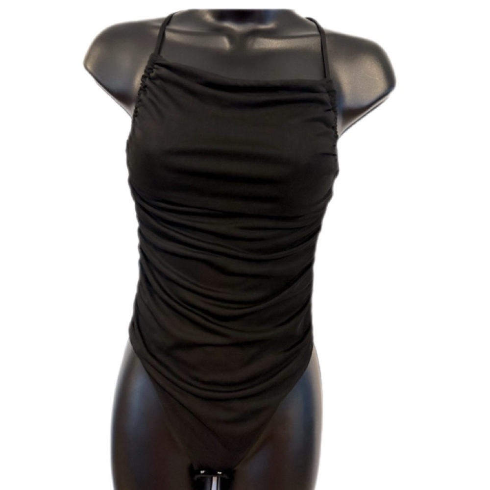 Garage strappy black bodysuit XS